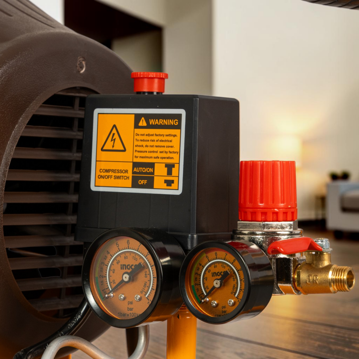 Compresor De Aire 24 Litros 2hp Sin Aceite Ingco