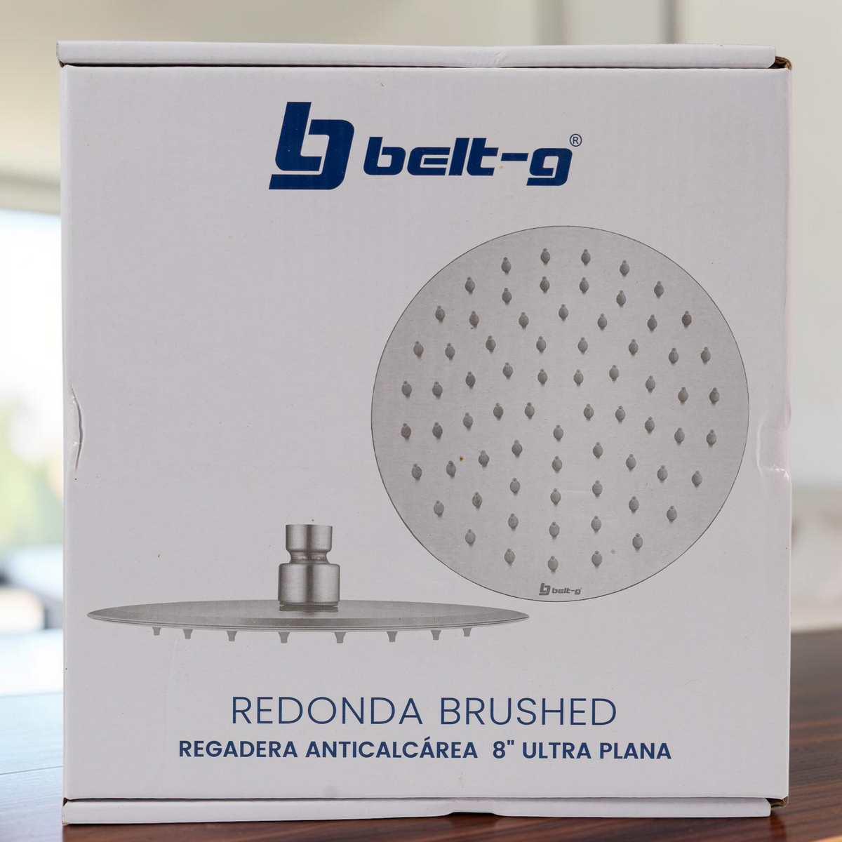 Regadera Redonda Anticalcárea 8 Ultra Plana Plateada Belt-g