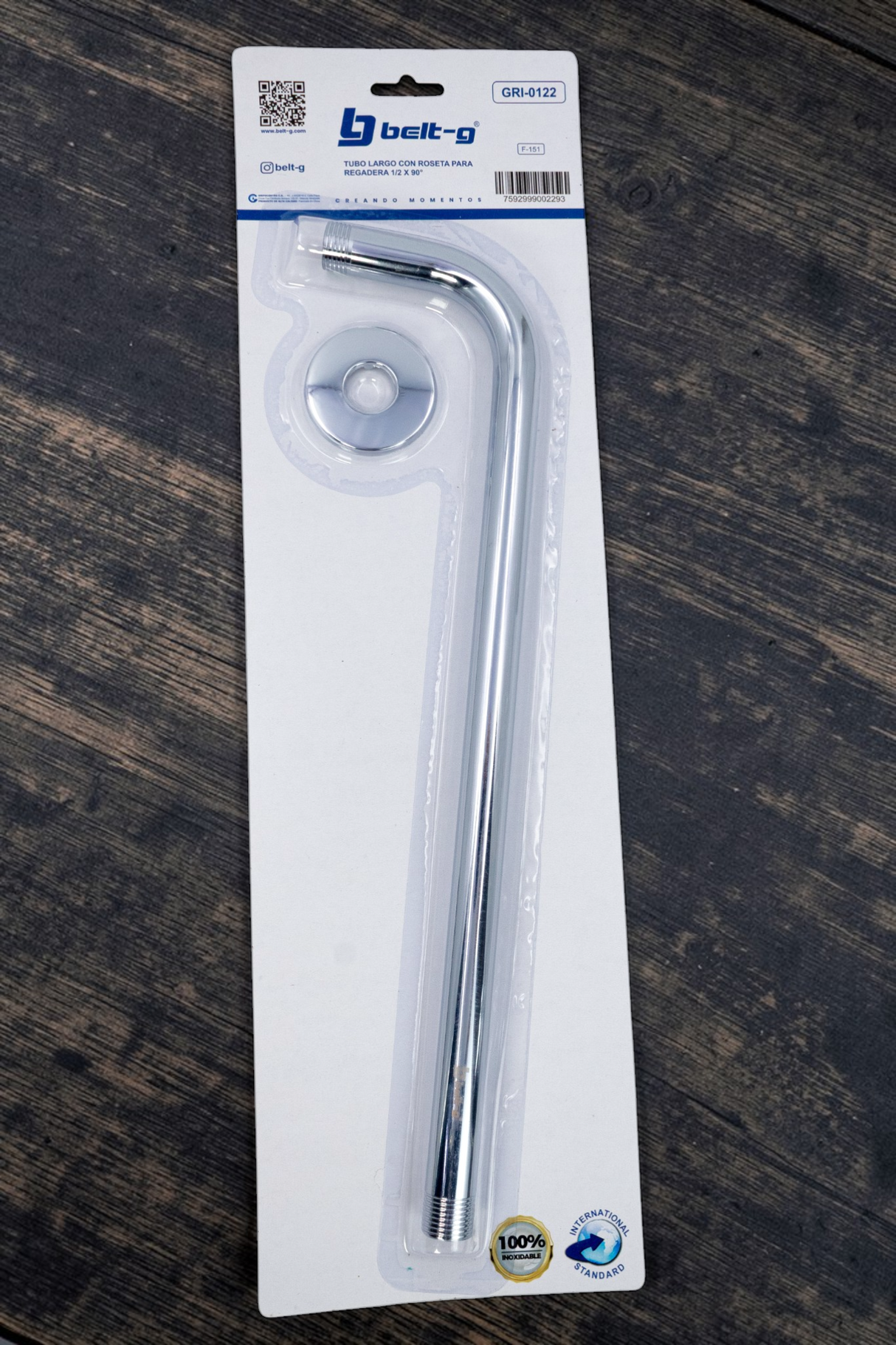 Tubo Largo Cromado Para Regadera 1/2 Belt-g