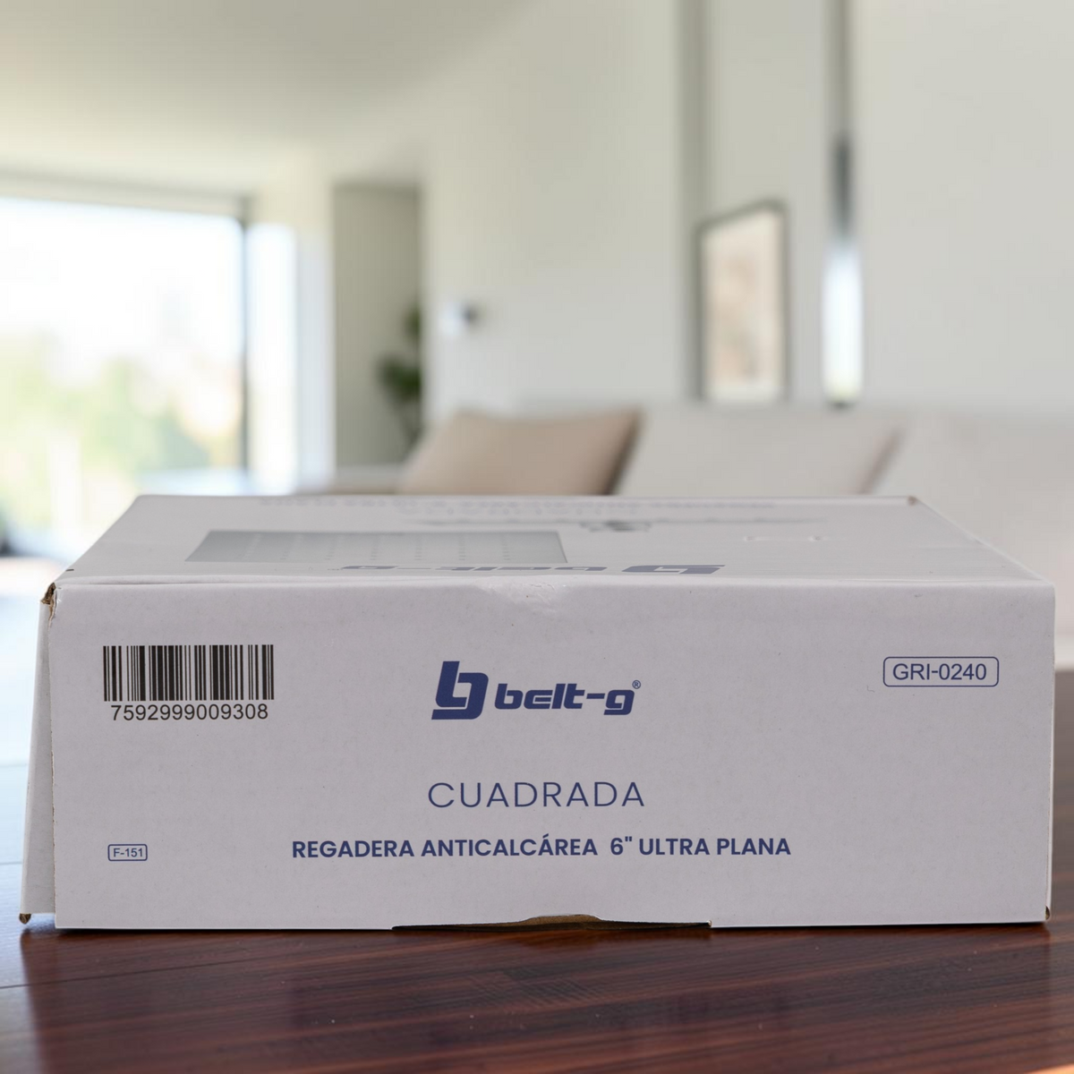 Regadera Cuadrada Anticalcárea 6 Ultra Plana Plateada Belt-g