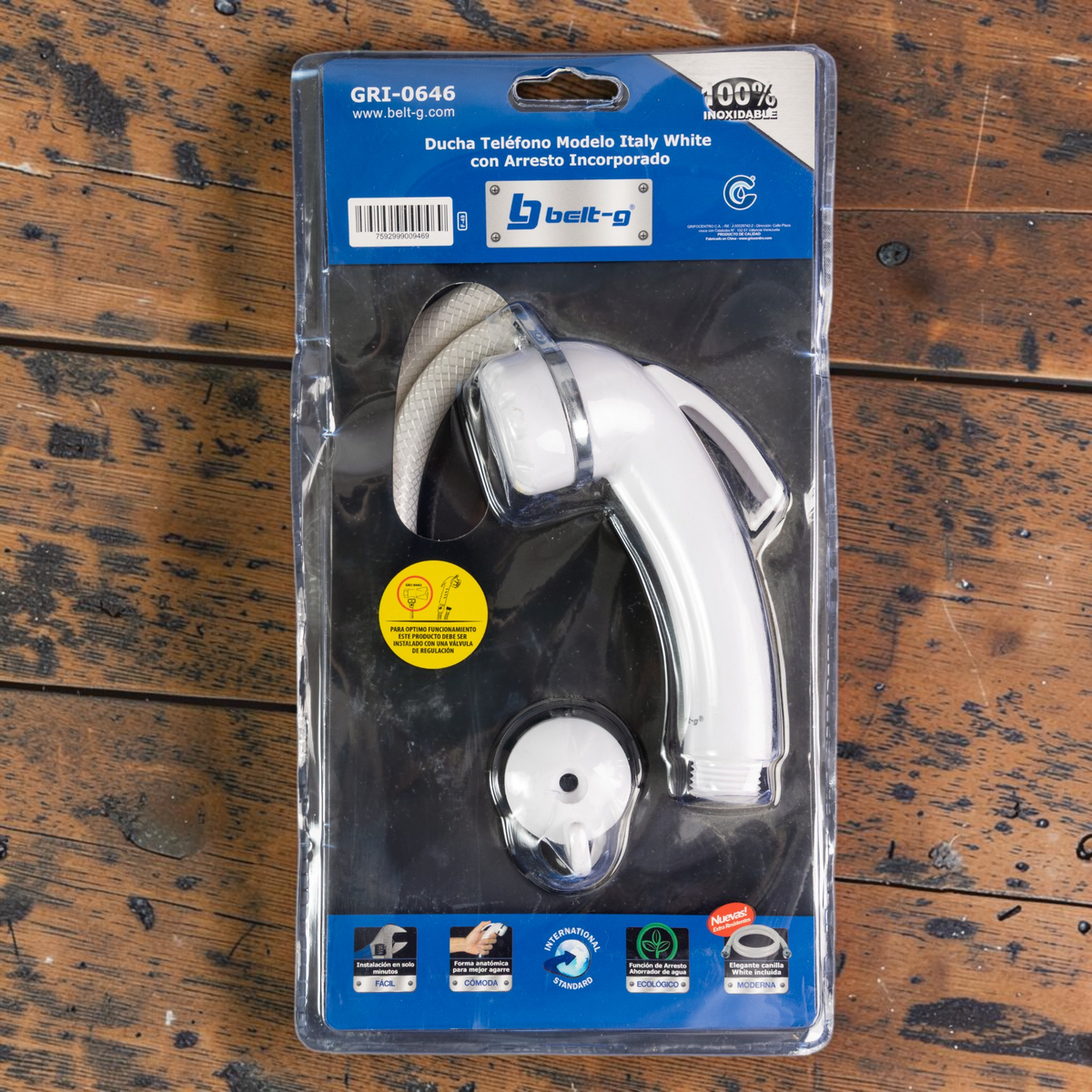 Kit Ducha Tipo Telefono Bidet Llave Arresto Doble Griven