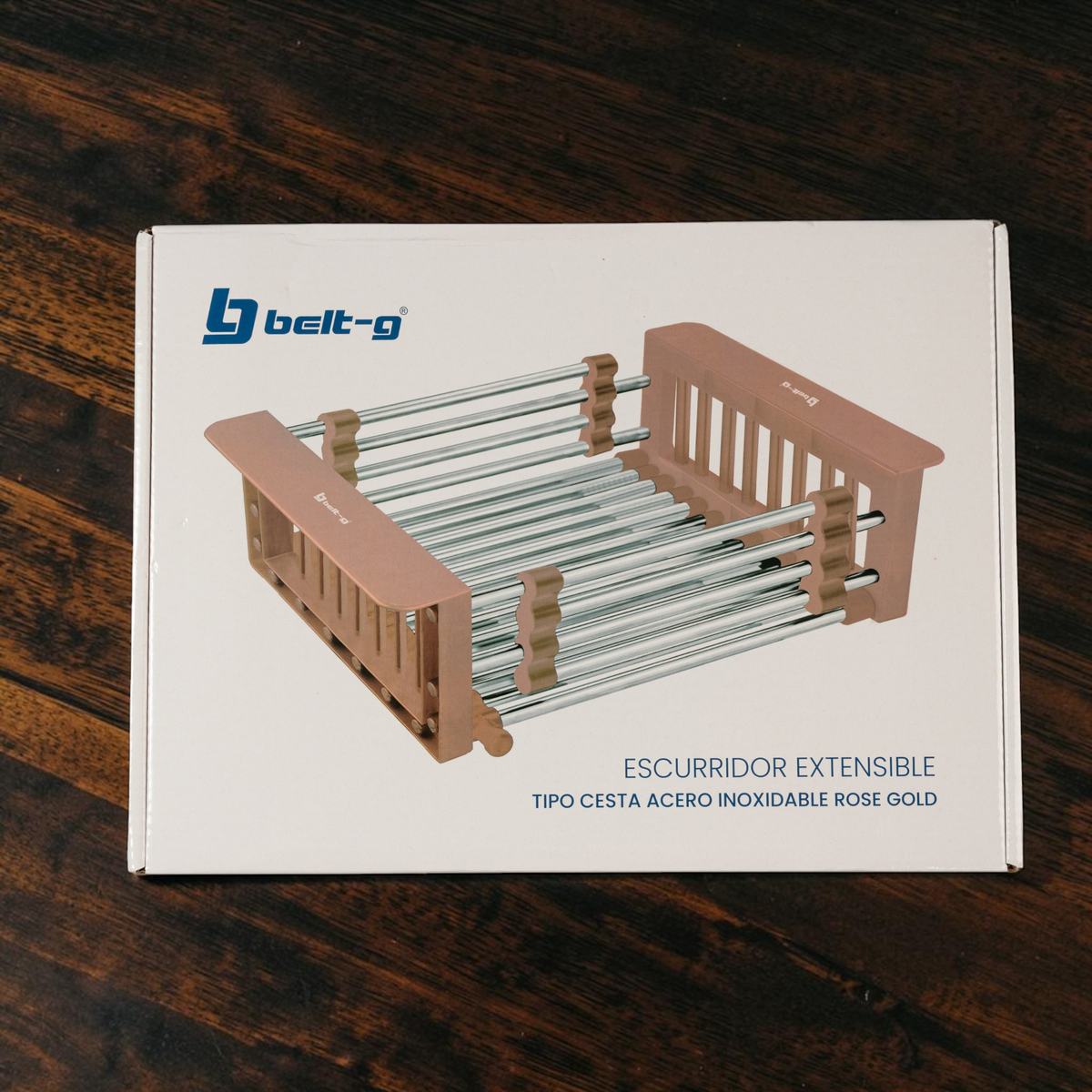 Escurridor Extensible Topo Acero Inoxidable Marrón Belt-g
