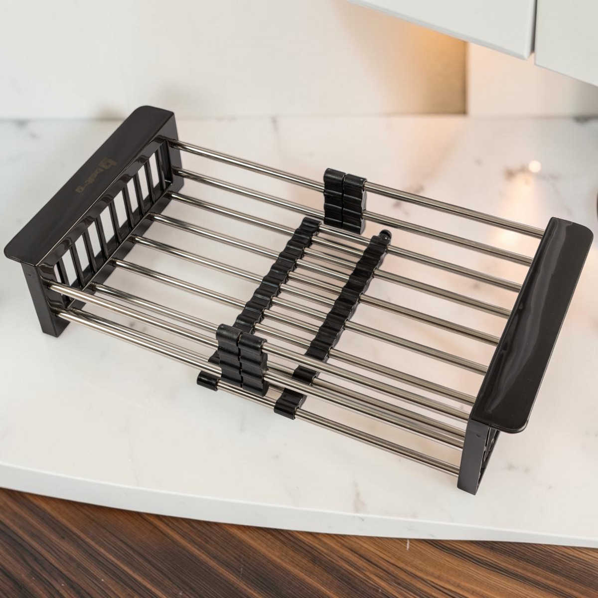 Escurridor Extensible Topo Acero Inoxidable Marrón Belt-g
