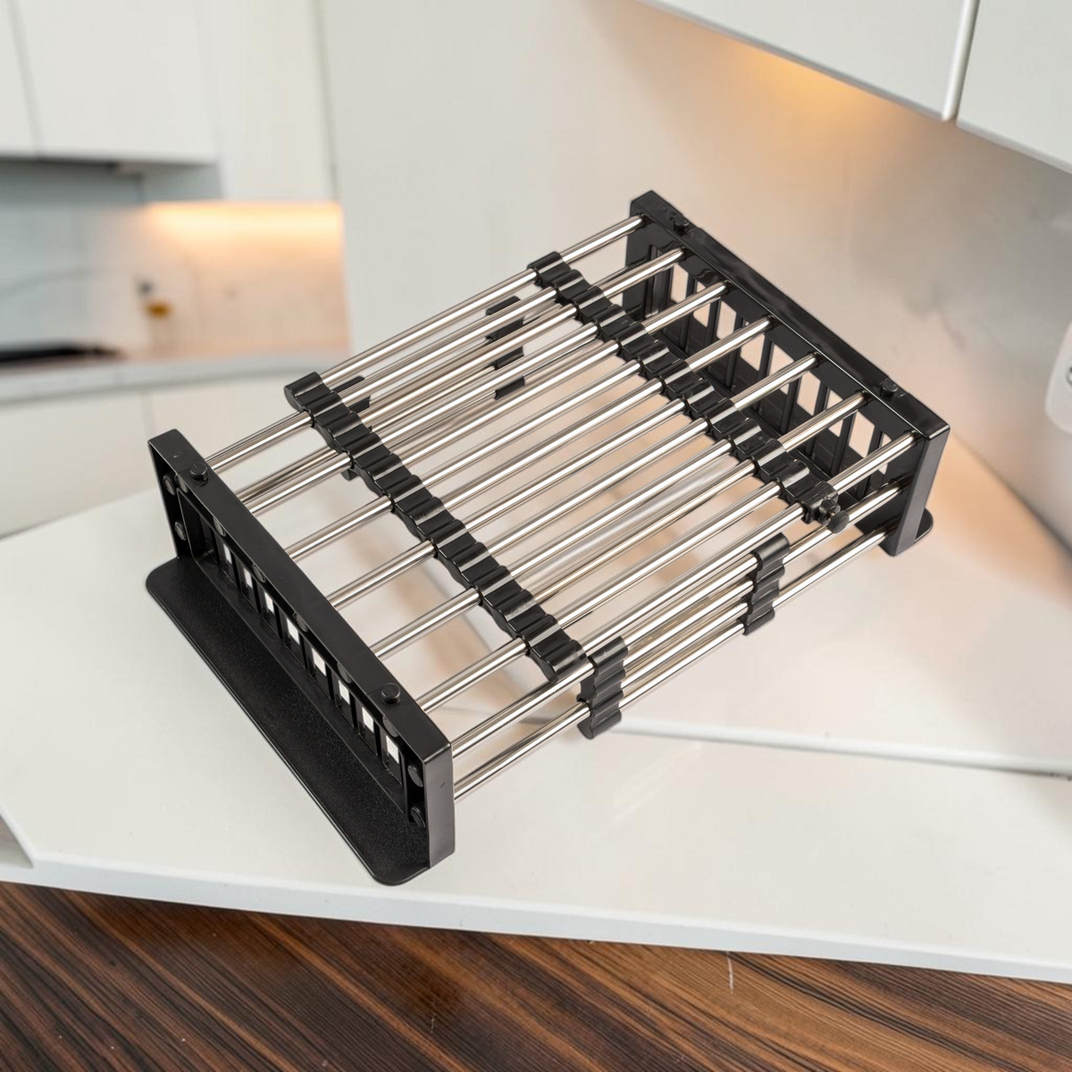 Escurridor Extensible Topo Acero Inoxidable Marrón Belt-g