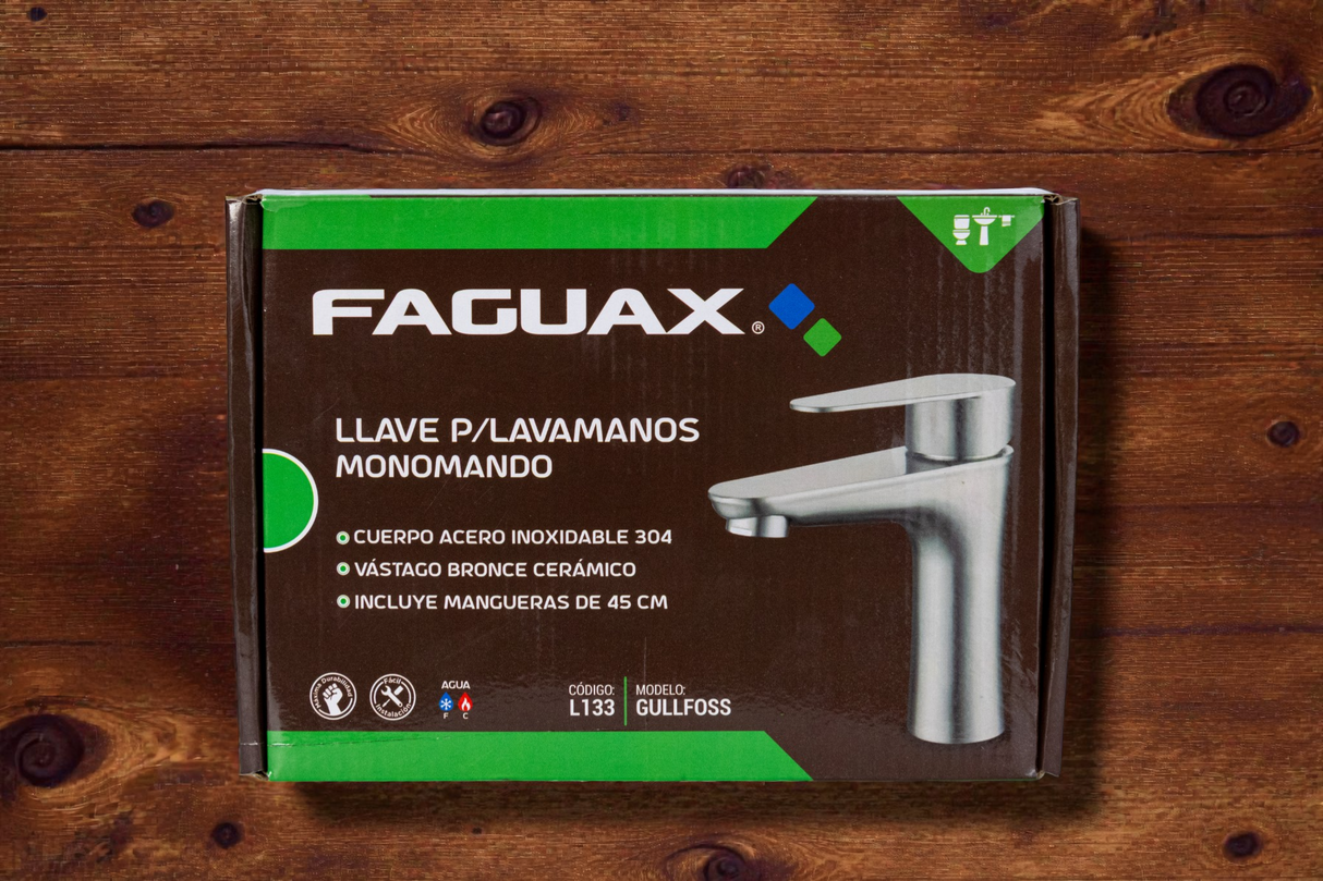 Llave Para Lavamanos De Lujo Acero Inoxidable Faguax