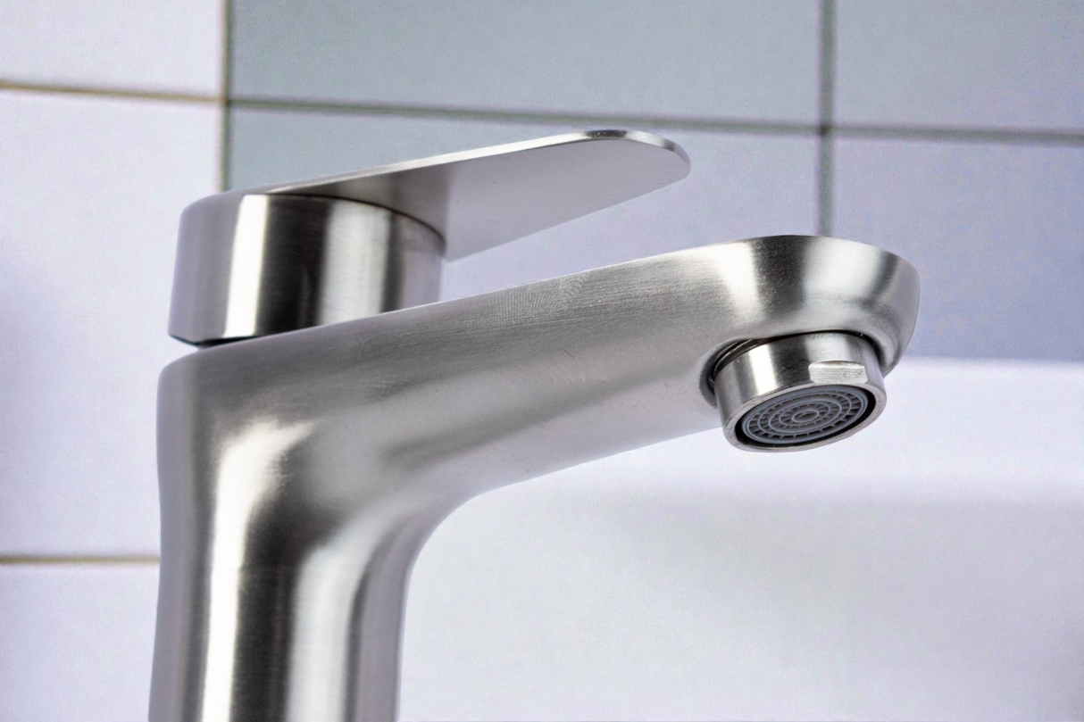 Llave Para Lavamanos Alto De Lujo Acero Inoxidable Faguax - GASKA