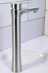 Llave Para Lavamanos Alto De Lujo Acero Inoxidable Faguax - GASKA