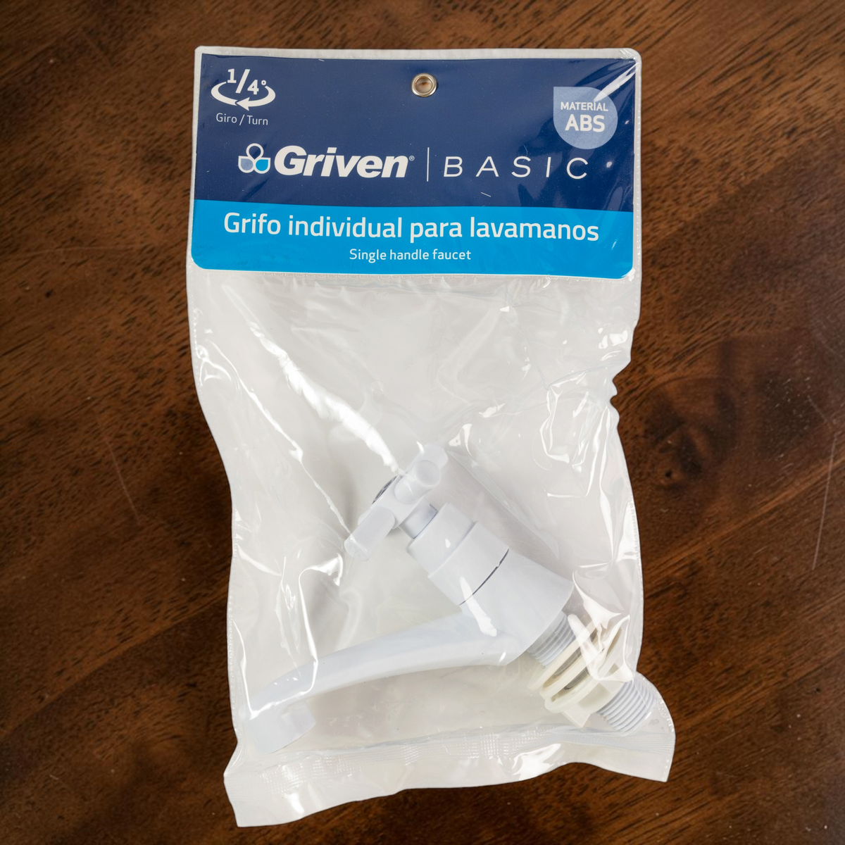 Llave Grifo Lavamano Individual Abs Blanco Griven