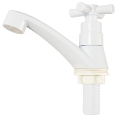 Llave Grifo Lavamano Individual Abs Blanco Griven