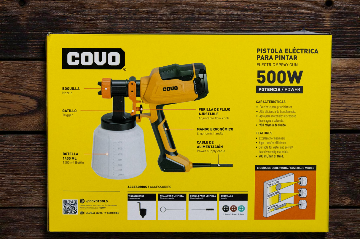 Pistola Spray Para Pintar 500w Covo