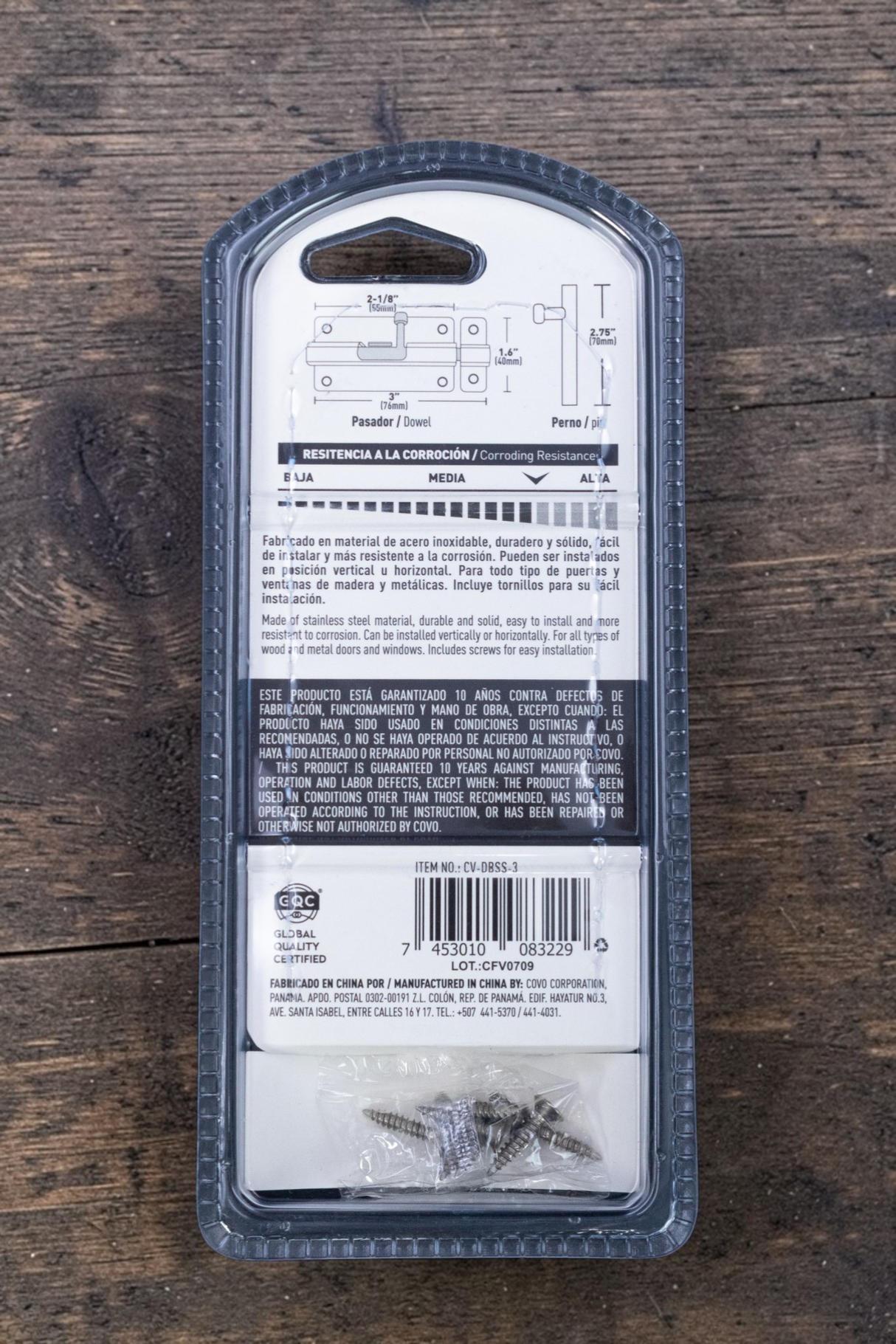 Pasador De Seguridad 3puLG Plateado Covo