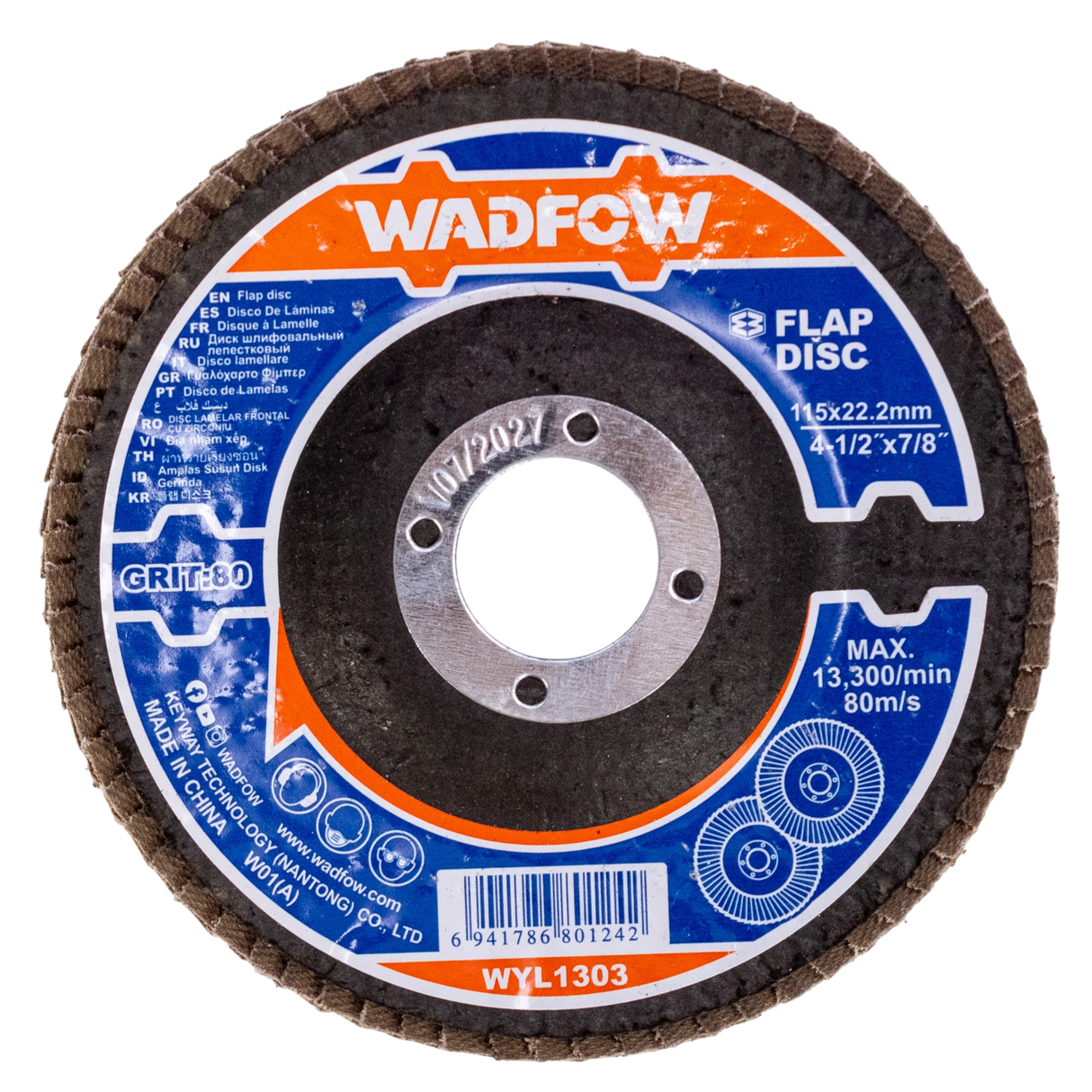 Disco Flap Lija 4-1/2 7/8 G80 Wadfow
