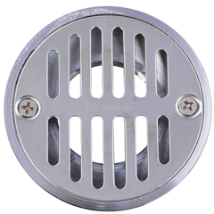 Rejilla Centro Piso Standard Con Cuello Cromada Wadfow