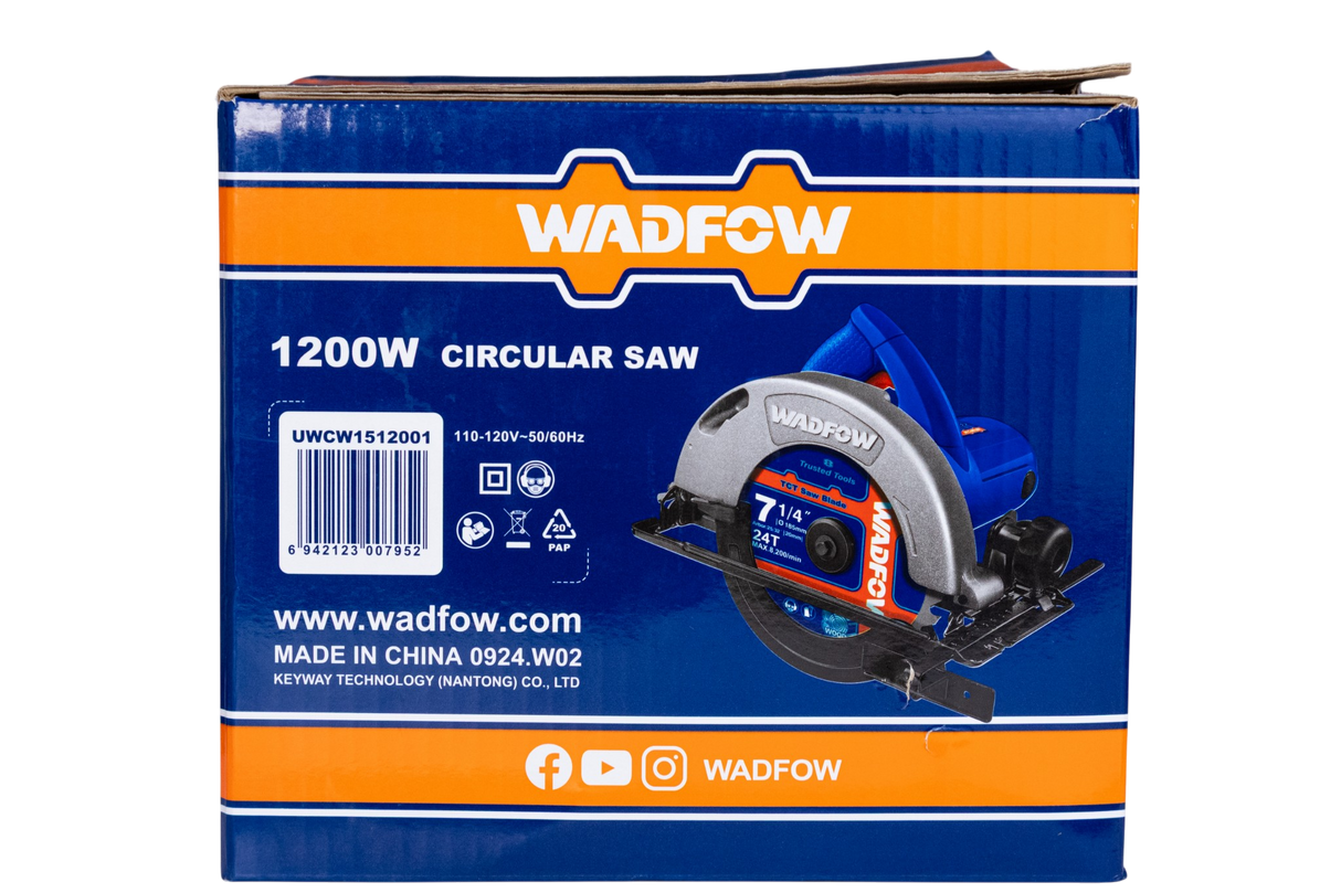 Sierra Circular Eléctrica 1200w 7 1/4 Wadfow - GASKA