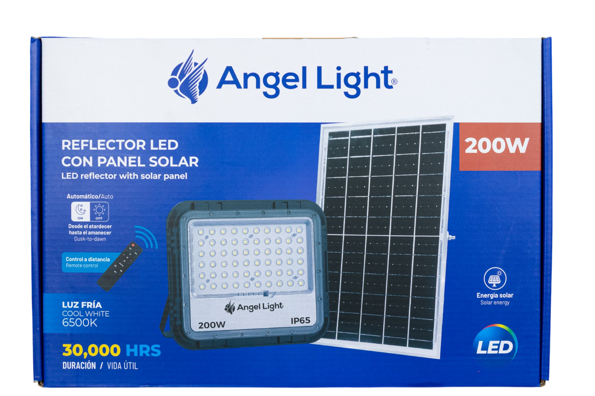 Reflector Led Con Panel Solar 200w Angel Light