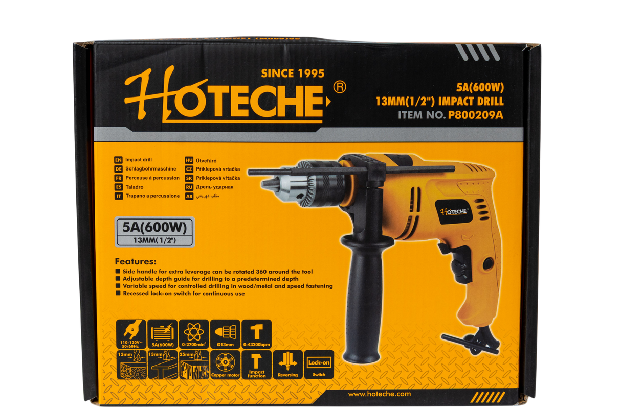 Taladro De Impacto Percutor 600w 1/2 Pulgada Hoteche