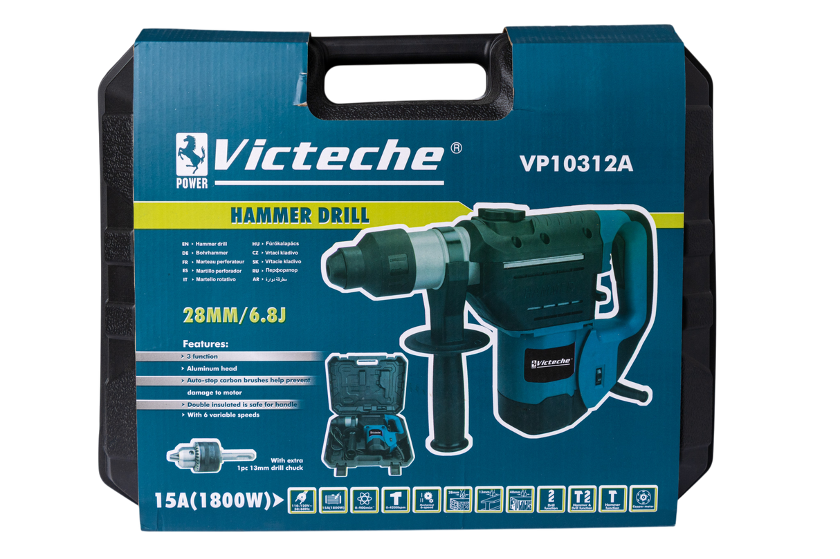 Rotomartillo 1800w De Tres Funciones Industrial Victeche