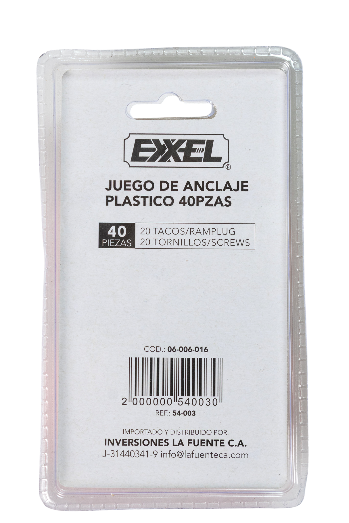 Tornillo Ramplug Autoroscante 8x1 Naranja 1/4 40pcs Exxel