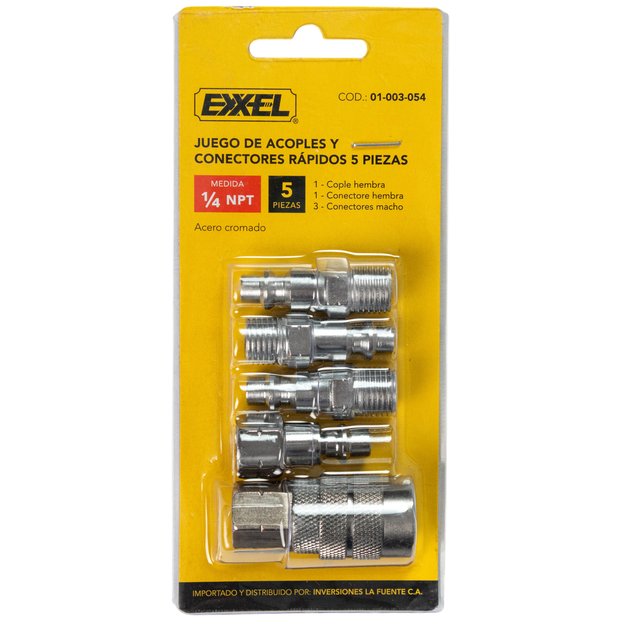Kit Acople Rápido Compresor Aire Pistolas 5 Piezas Exxel