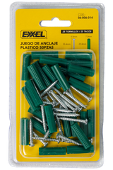 Tornillo Ramplug Autoroscante 8x1 Verde 1/4 40pcs Exxel
