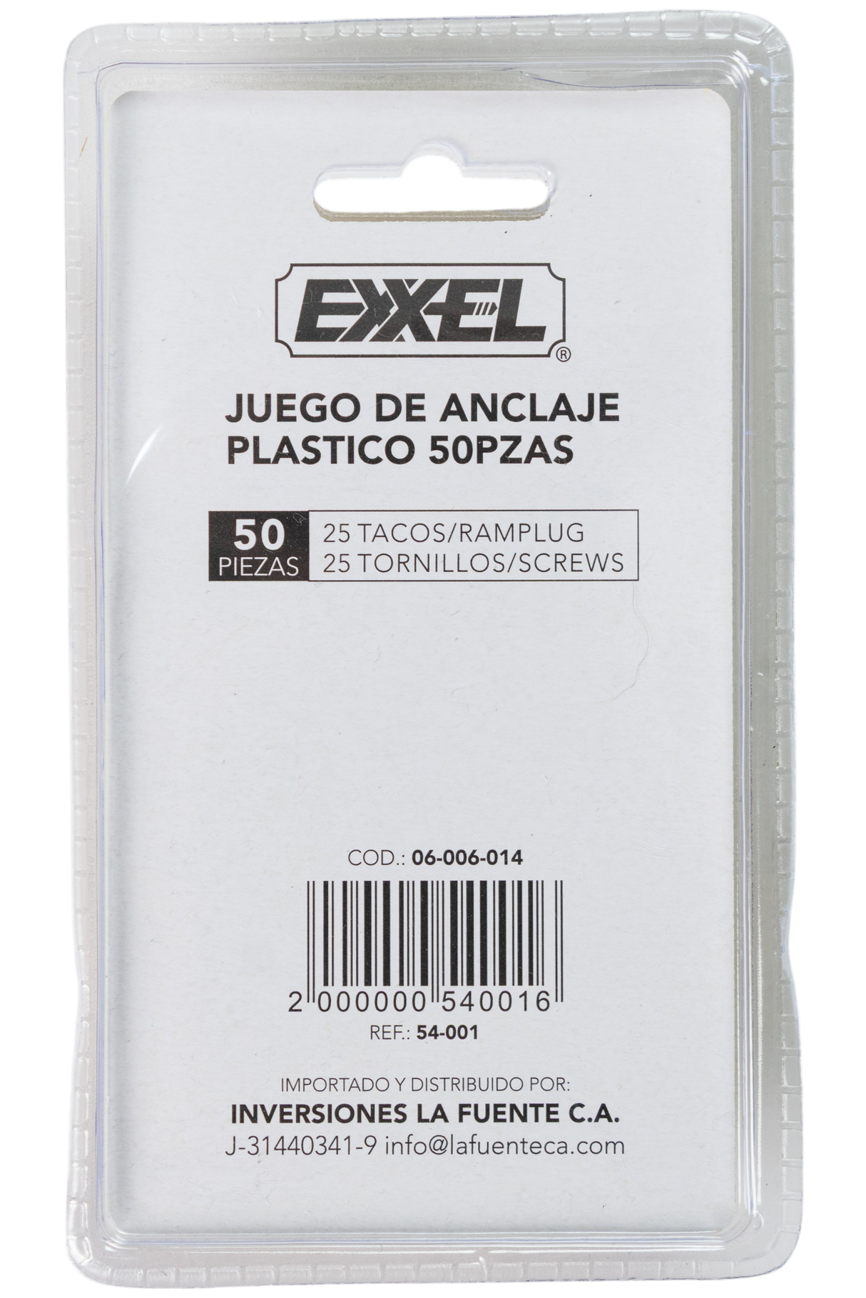Tornillo Ramplug Autoroscante 8x1 Verde 1/4 40pcs Exxel