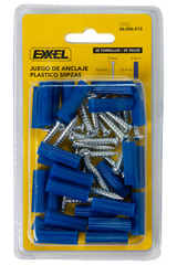 Tornillo Ramplug Autoroscante 8x1 Azúl 1/4 40pcs Exxel