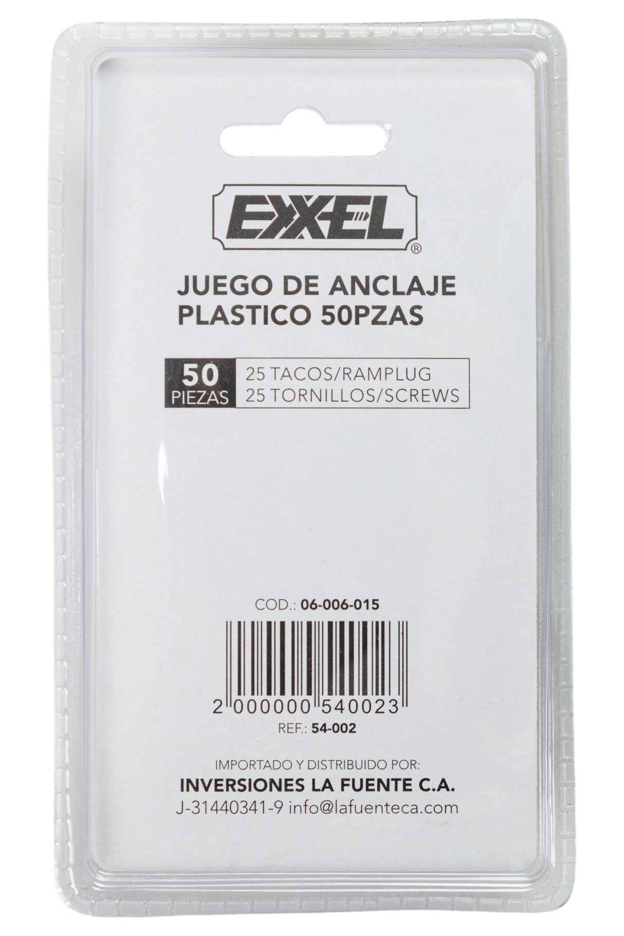 Tornillo Ramplug Autoroscante 8x1 Azúl 1/4 40pcs Exxel