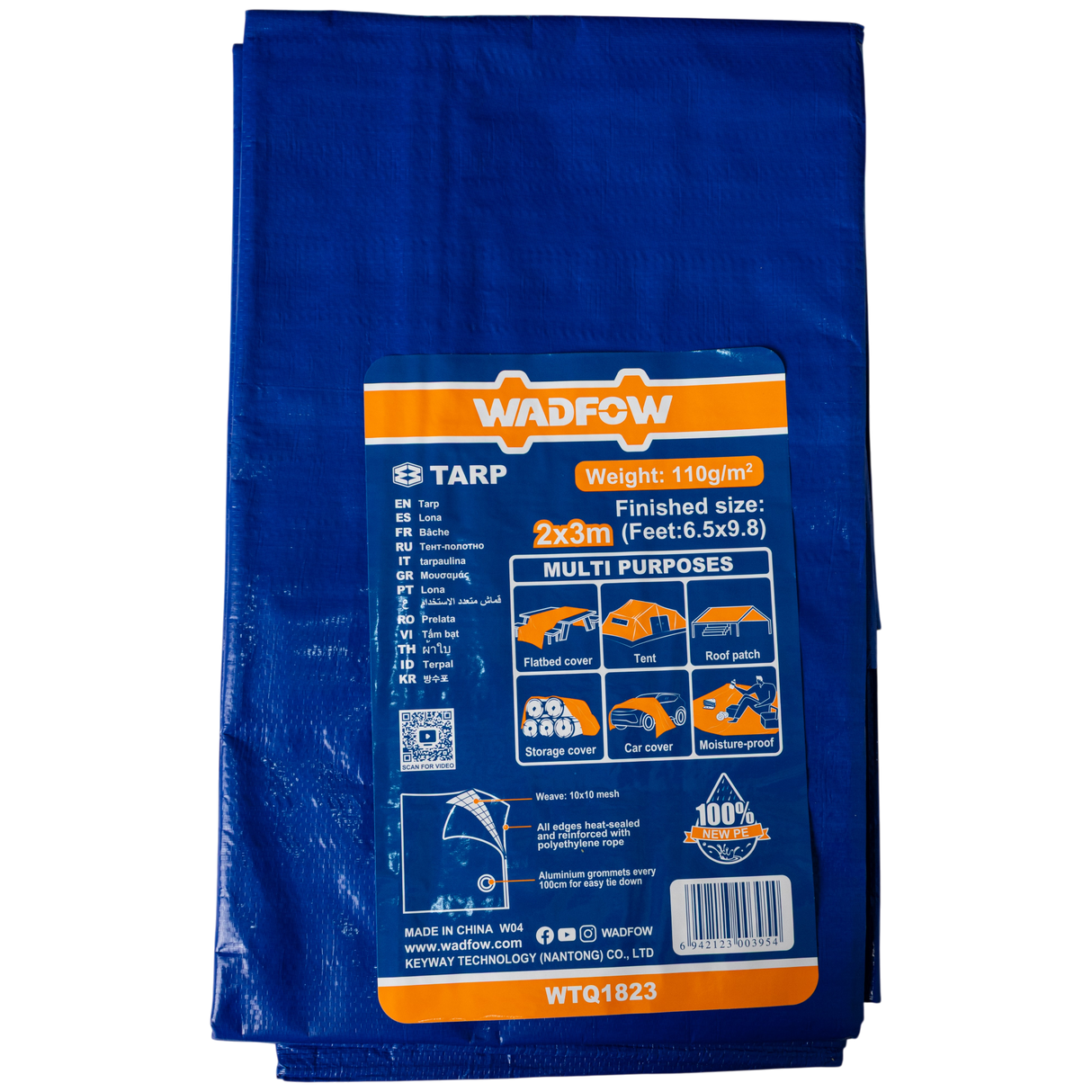 Lona Plástica Encerado Impermeable 8x10 Ft 3m X 2m Wadfow