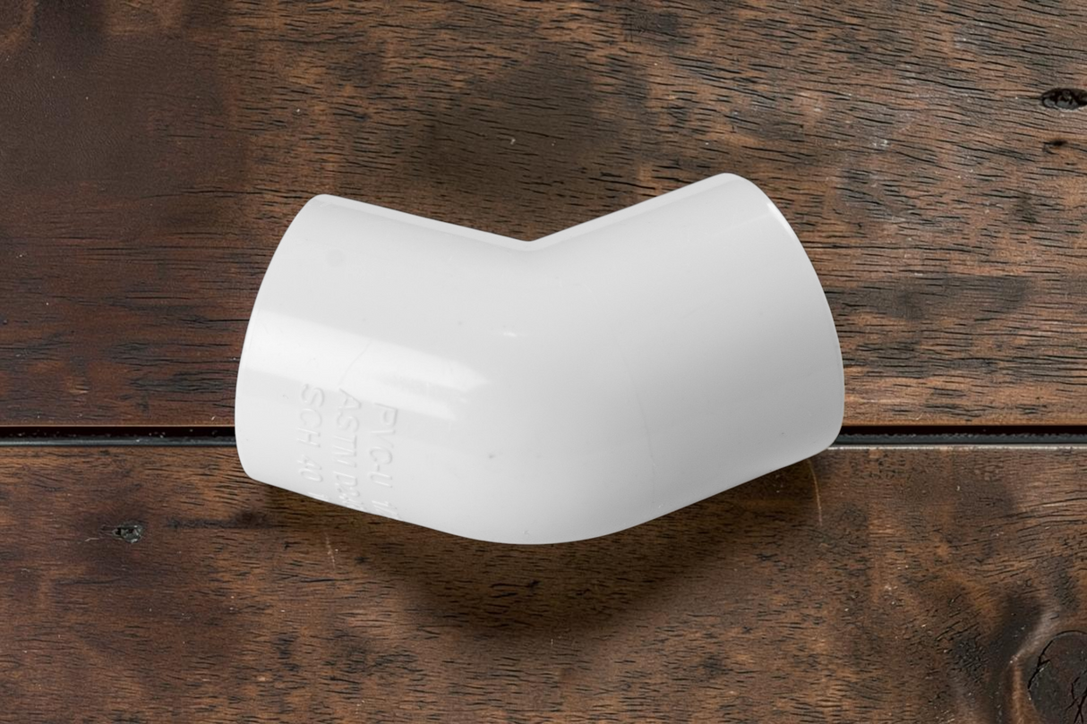 Codo Pvc 1/2x45 Liso/rosca Pegar Agua Fría Metales Aleados