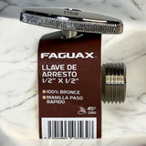 Llave De Arresto 1/2" X 1/2" Cuerpo Metalico Faguax