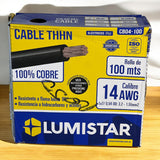 Cable Thhn 14awg Rollo 100 Metros Lumistar