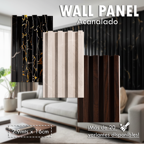Wall Panel Acanalado Pvc 16cm X 2.9m Wpc