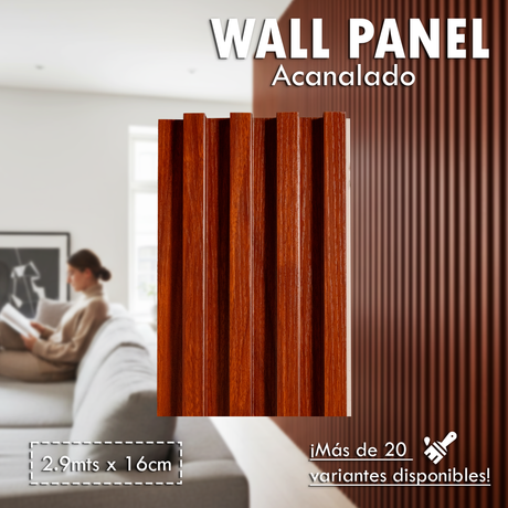 Wall Panel Acanalado Pvc 16cm X 2.9m Wpc