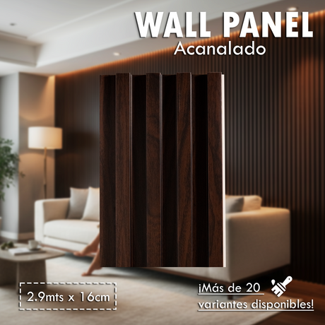 Wall Panel Acanalado Pvc 16cm X 2.9m Wpc