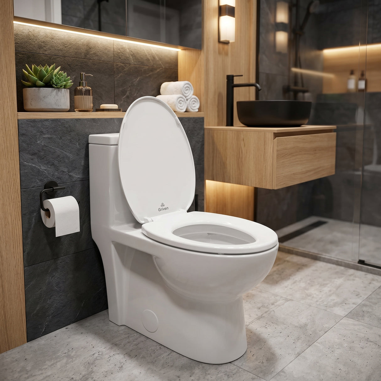 Asiento Sanitario Tapa De Poceta Alargada 18.5 Griven