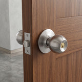 Cerradura De Pomo Color Plata Para Puerta De Madera Tauro