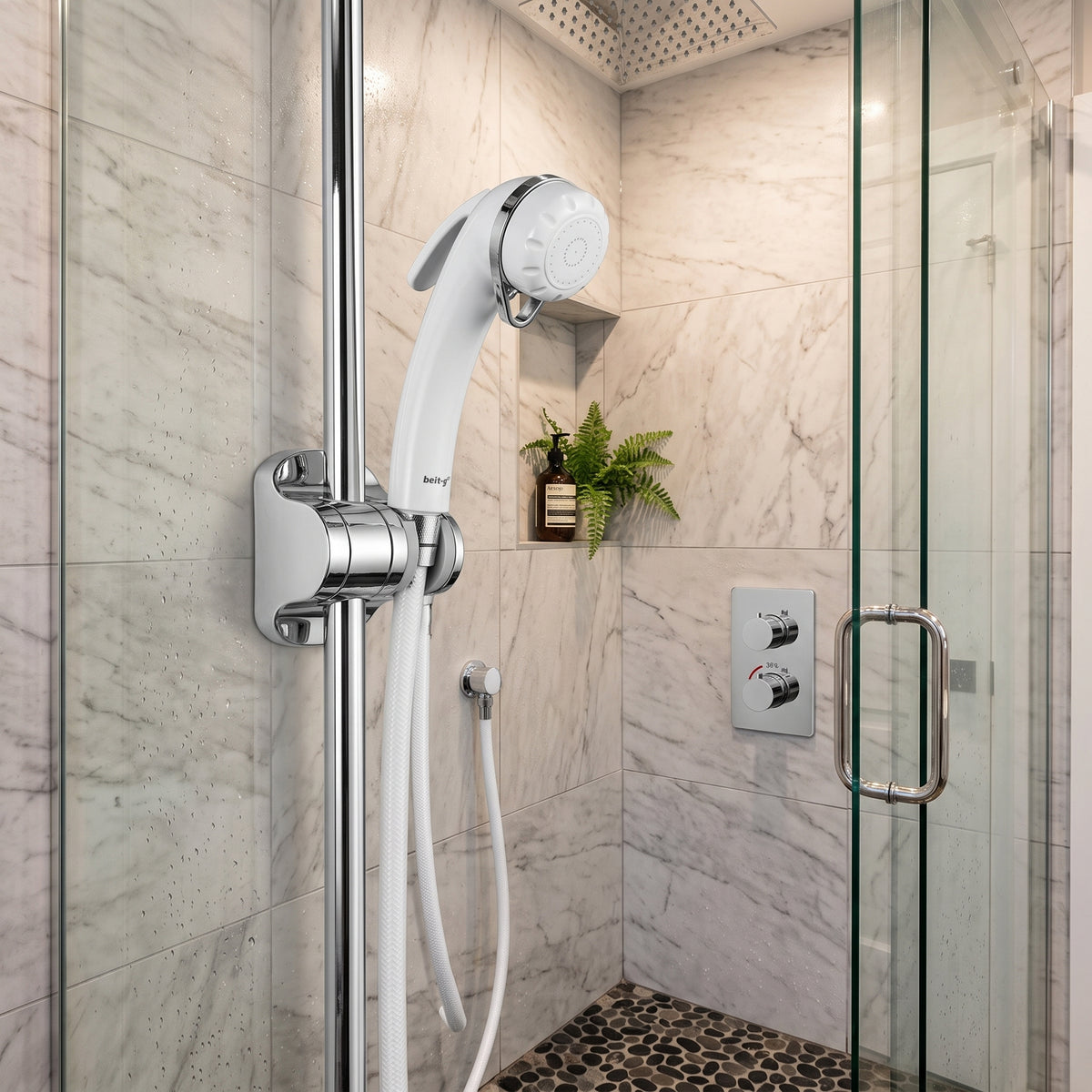 Kit Ducha Tipo Telefono Bidet Llave Arresto Doble Griven