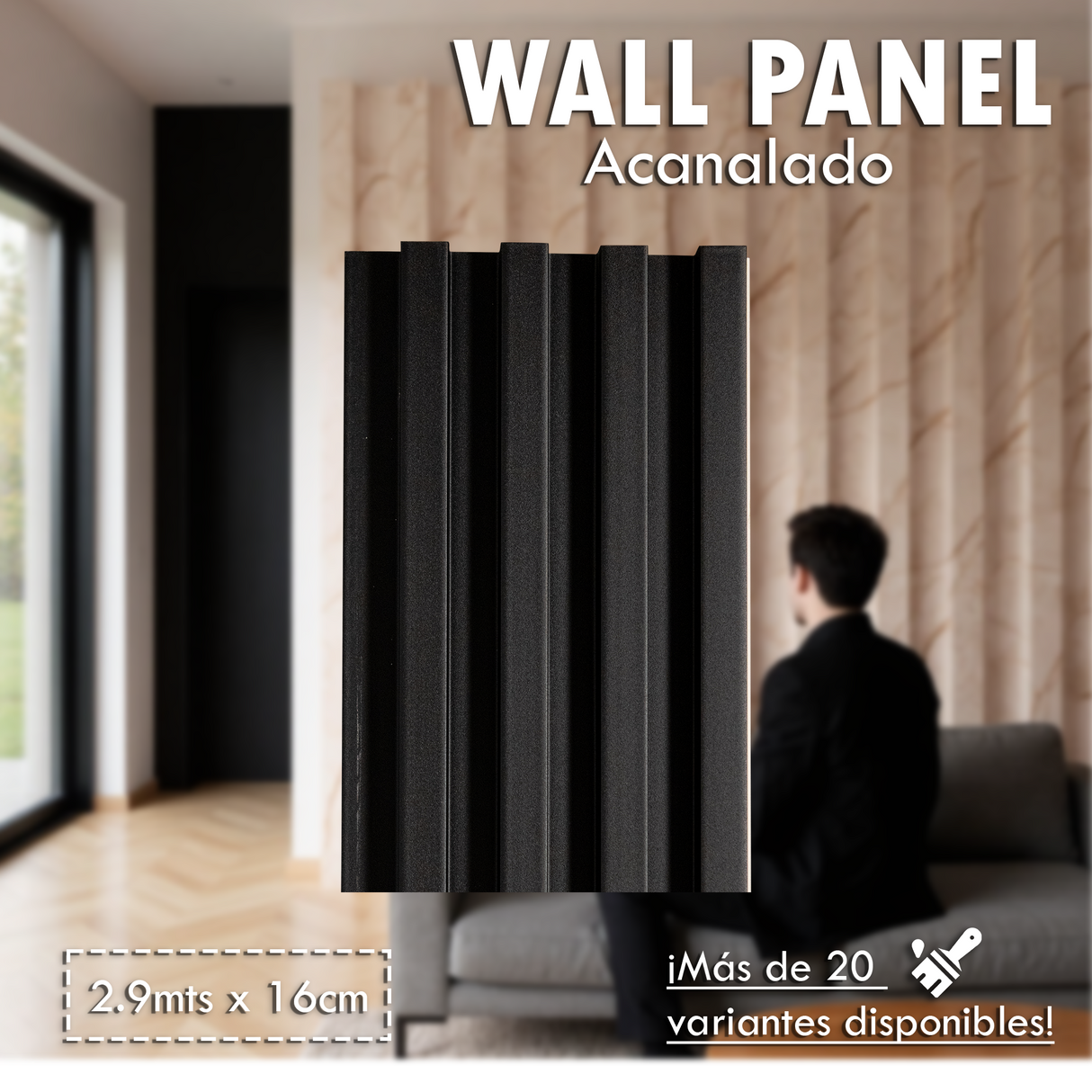 Wall Panel Acanalado Pvc 16cm X 2.9m Wpc