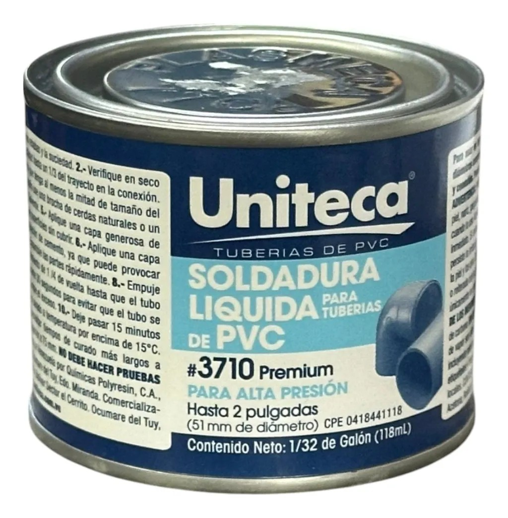 Pega PVC Alta Presión Uniteca 120cc (1/32)