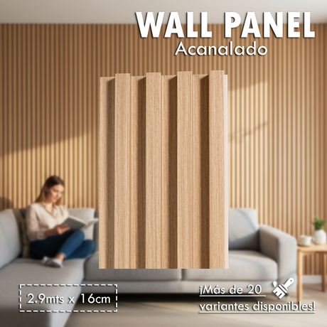 Wall Panel Acanalado Pvc 16cm X 2.9m Wpc