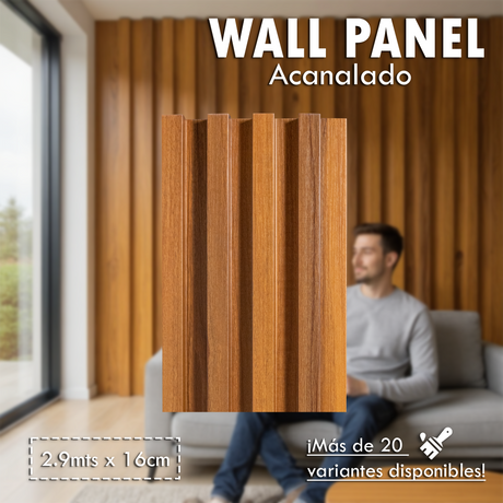 Wall Panel Acanalado Pvc 16cm X 2.9m Wpc