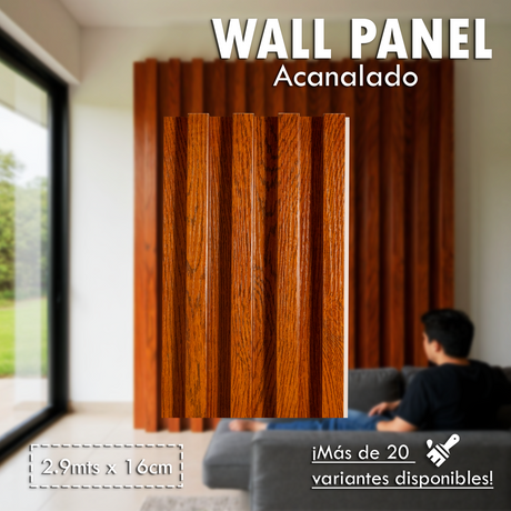 Wall Panel Acanalado Pvc 16cm X 2.9m Wpc