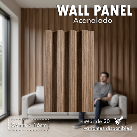 Wall Panel Acanalado Pvc 16cm X 2.9m Wpc