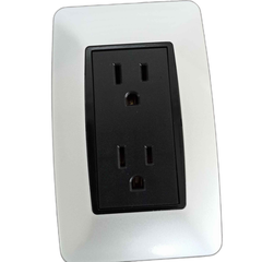 Toma Doble Moderna Plata 15AMP Lumistar