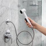 Ducha Telefono Plastico Blanco Manguera Acero Belt-g