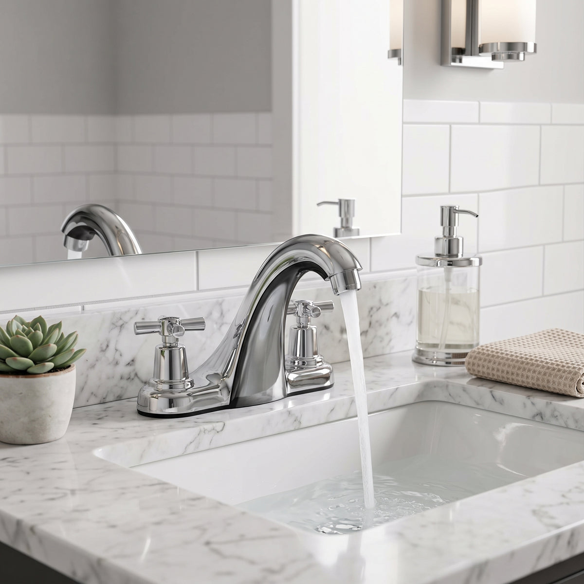 Kit Llave De Lavamanos Monomando Agua Fria/caliente Belt-g