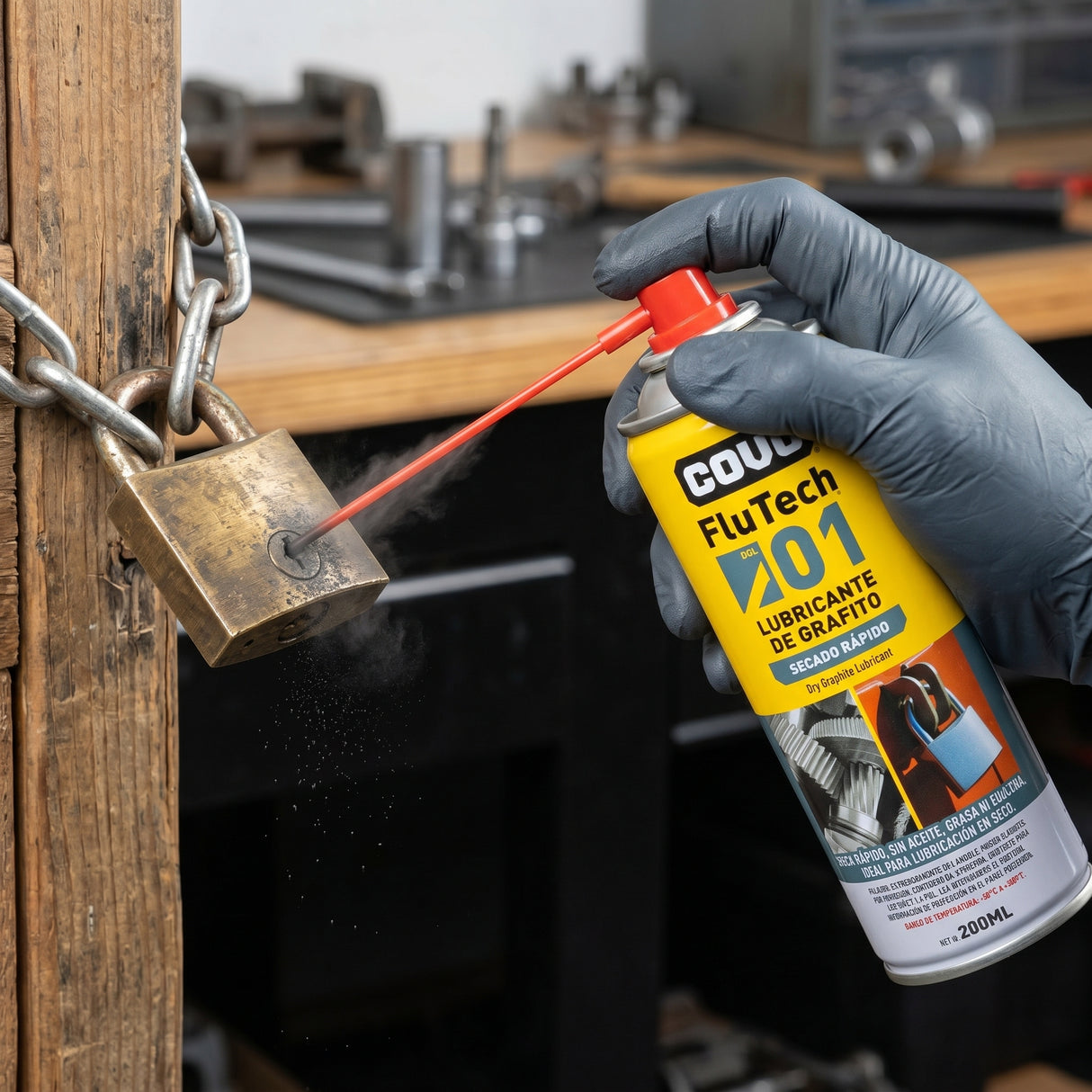 Spray Lubricante Base Grafito Revestimiento De Caucho Covo