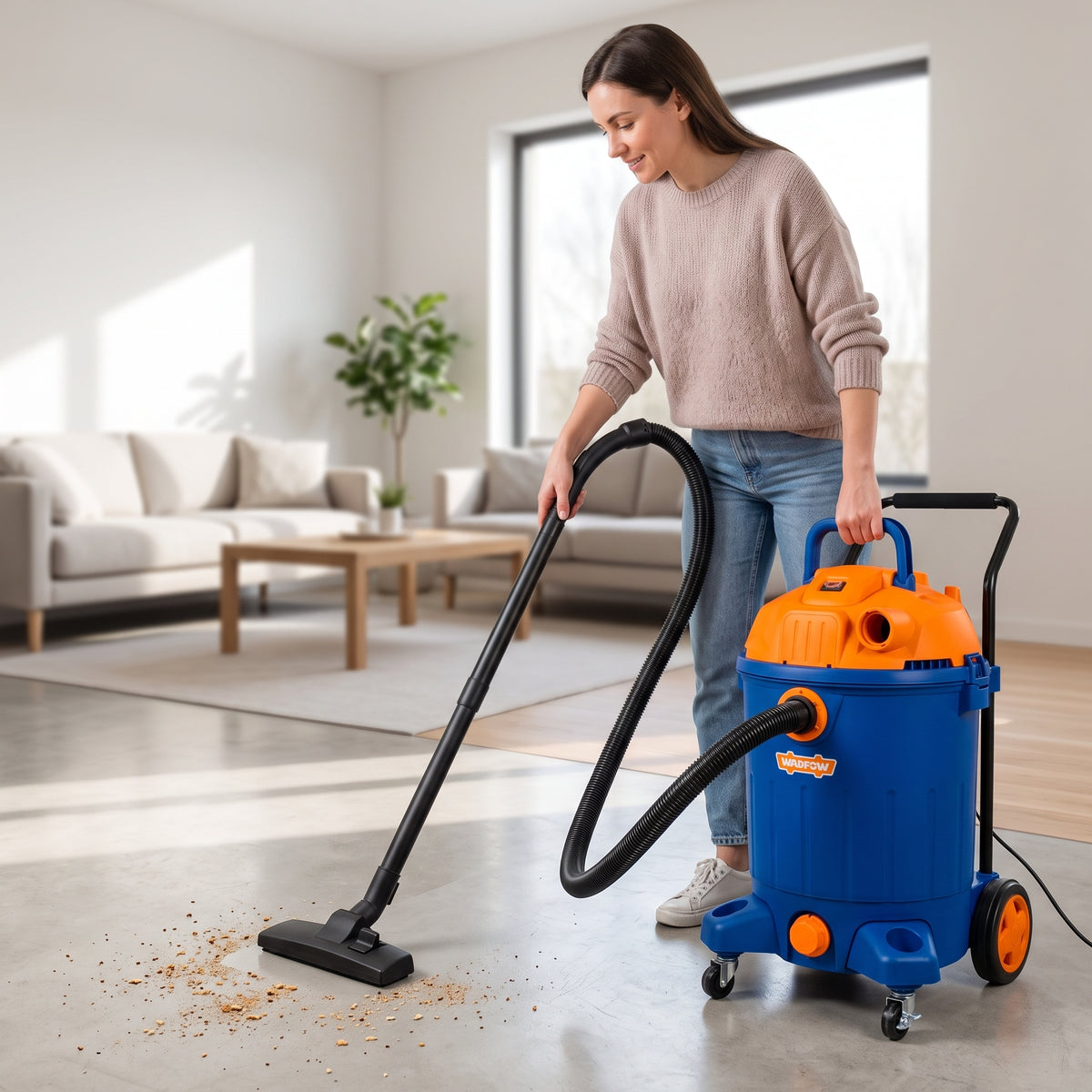 Aspiradora 1400w 60 Litros Seco Húmedo Wadfow
