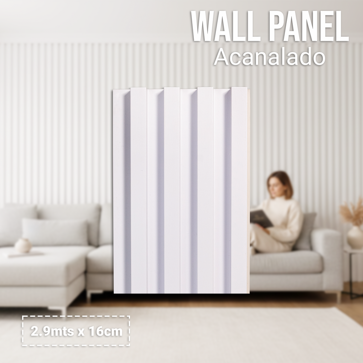 Wall Panel Acanalado Pvc 16cm X 2.9m Wpc