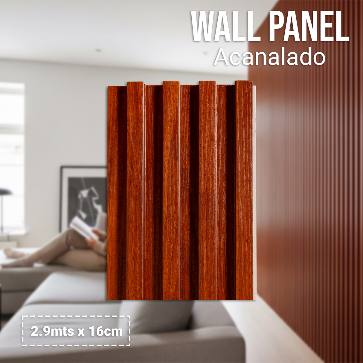 Wall Panel Acanalado Pvc 16cm X 2.9m Wpc